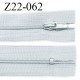 Fermeture zip 22 cm à glissière couleur gris quartz non séparable zip nylon largeur du zip 6 mm longueur 22 cm prix à l'unité