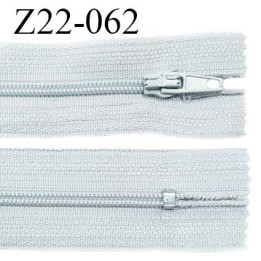 Fermeture zip 22 cm à glissière couleur gris quartz non séparable zip nylon largeur du zip 6 mm longueur 22 cm prix à l'unité