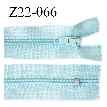 Fermeture zip 22 cm à glissière couleur bleu ciel non séparable zip nylon largeur du zip 6 mm longueur 22 cm prix à l'unité