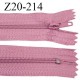 Fermeture zip 20 cm non séparable couleur rose glissière nylon invisible largeur 5 mm longueur 20 cm prix à l'unité