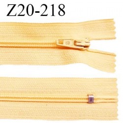 Fermeture zip 20 cm non séparable couleur abricot glissière nylon invisible largeur 5 mm longueur 20 cm prix à l'unité