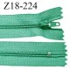 Fermeture zip 18 cm non séparable couleur vert canard largeur 2.7 cm zip nylon longueur 18 cm prix à l'unité