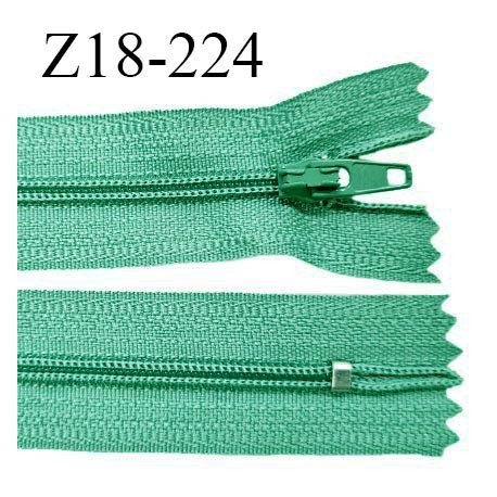 Fermeture zip 18 cm non séparable couleur vert canard largeur 2.7 cm zip nylon longueur 18 cm prix à l'unité