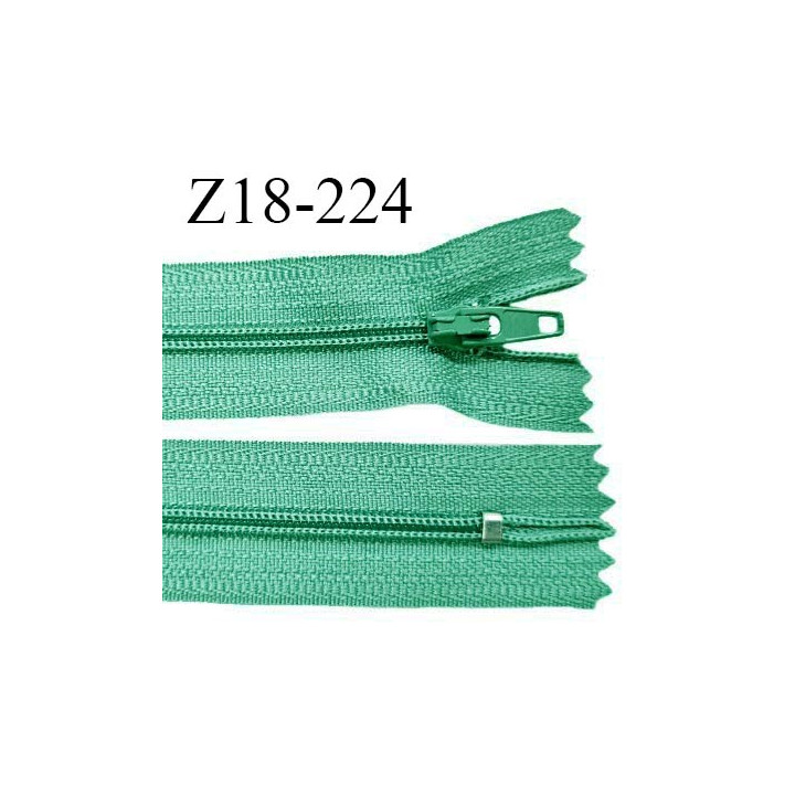 Fermeture zip 18 cm non séparable couleur vert canard largeur 2.7 cm zip nylon longueur 18 cm prix à l'unité