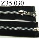 fermeture éclair 35 cm couleur noir séparable zip métal largeur 3 cm largeur du zip 6 mm