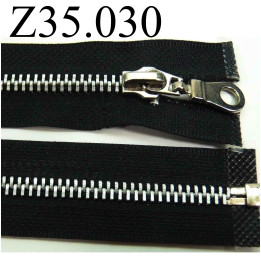 fermeture éclair  35 cm couleur noir  séparable zip métal largeur 3 cm largeur du zip 6 mm