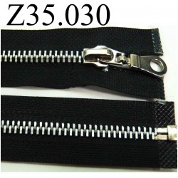 fermeture zip à glissière 35 cm couleur noir séparable zip métal largeur 3 cm largeur du zip 6 mm