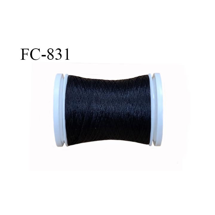 Bobine de 500 m fil mousse polyamide n° 120 couleur noir longueur de 500 mètres bobiné en France