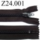 fermeture éclair longueur 24 cm couleur marron non séparable zip nylon largeur 3,2 cm largeur du zip 6 mm