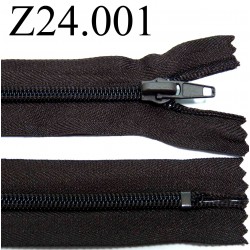 fermeture zip à glissière longueur 24 cm couleur marron non séparable zip nylon largeur 3,2 cm largeur du zip 6 mm