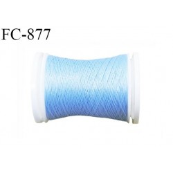Bobine de 500 m fil mousse polyamide n° 120 couleur bleu lumineux longueur de 500 mètres bobiné en France