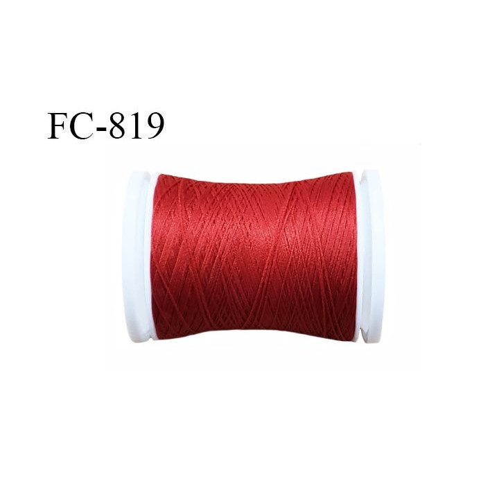 Bobine de 500 m fil mousse polyamide n° 120 couleur rouge longueur de 500 mètres bobiné en France