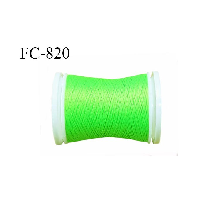 Bobine de 500 m fil mousse polyamide n° 120 couleur vert fluo longueur de 500 mètres bobiné en France