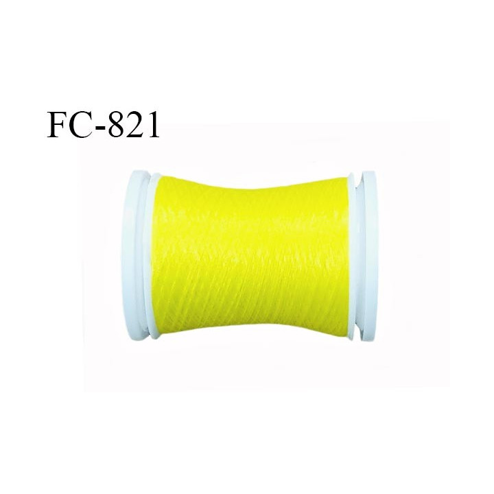 Bobine de 500 m fil mousse polyamide n° 120 couleur jaune citron longueur de 500 mètres bobiné en France