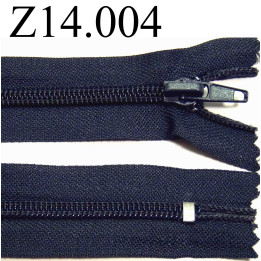 fermeture  éclair  longueur 14 cm couleur bleu non séparable zip nylon largeur 3,2 cm largeur du zip 6 mm