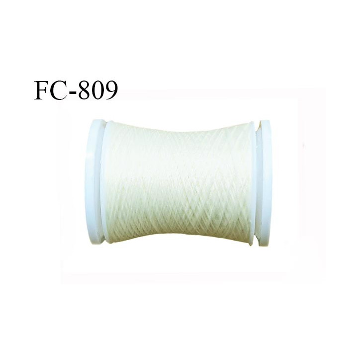 Bobine de 500 m fil mousse polyamide n° 120 couleur ivoir écru perle longueur de 500 mètres bobiné en France