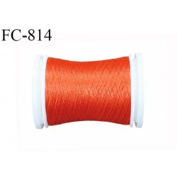 Bobine 500 m fil mousse polyamide n° 120 couleur orange lumineux tirant sur le rouille longueur de 500 mètres bobiné en France