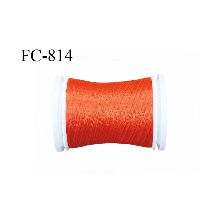 Bobine 500 m fil mousse polyamide n° 120 couleur orange lumineux tirant sur le rouille longueur de 500 mètres bobiné en France