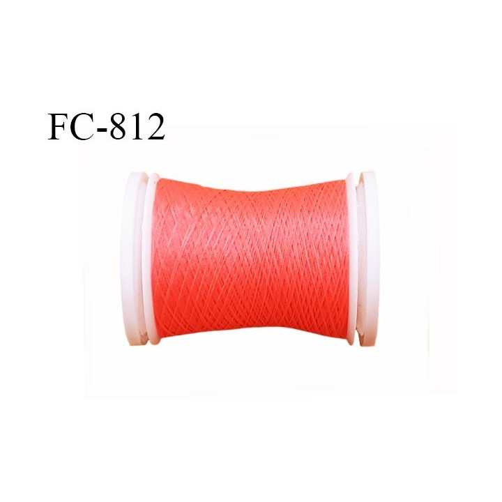 Bobine 500 m fil mousse polyamide n° 120 couleur corail fluo longueur de 500 mètres bobiné en France