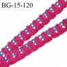 Galon frange 15 mm couleur rose et bleu largeur de la bande 5 mm + 10 mm de franges prix au mètre