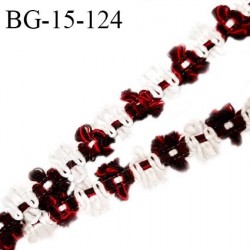 Galon ruban 15 mm à fleurs couleur blanc marron rouge diamètre des fleurs 15 mm prix au mètre