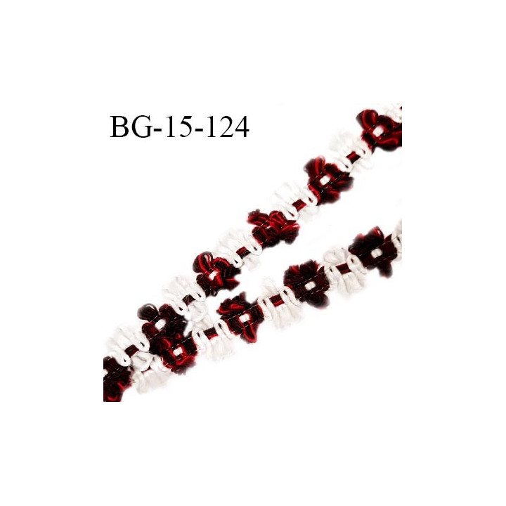 Galon ruban 15 mm à fleurs couleur blanc marron rouge diamètre des fleurs 15 mm prix au mètre