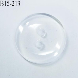 Bouton 15 mm pvc transparent 2 trous diamètre 15 mm prix à la pièce