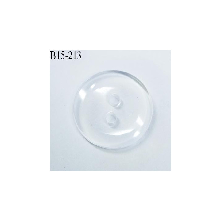Bouton 15 mm pvc transparent 2 trous diamètre 15 mm prix à la pièce