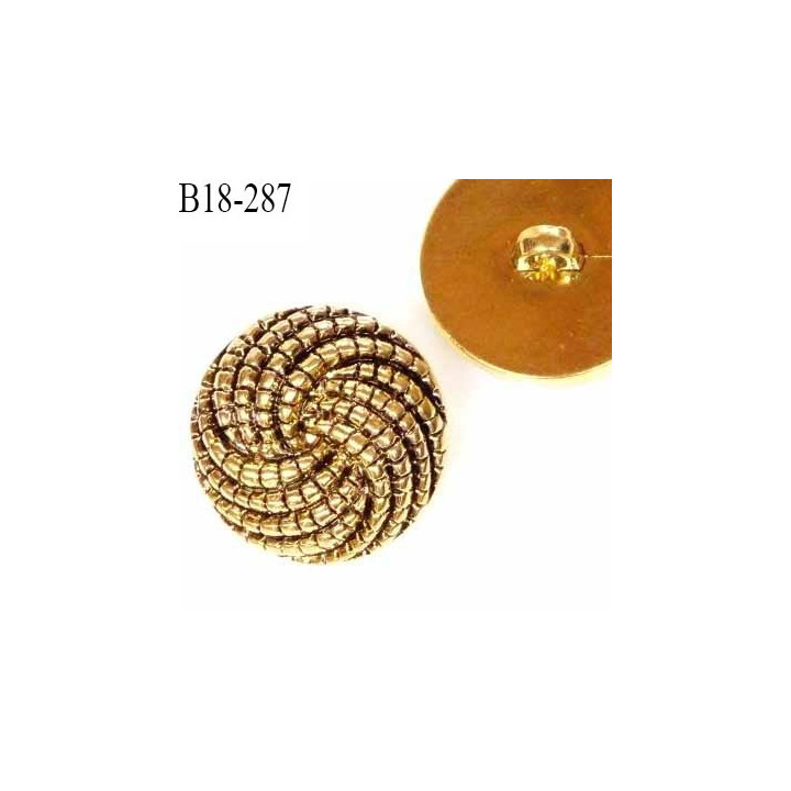 Bouton 18 mm pvc couleur or vieilli doré et noir diamètre 18 mm accroche avec un anneau prix à la pièce