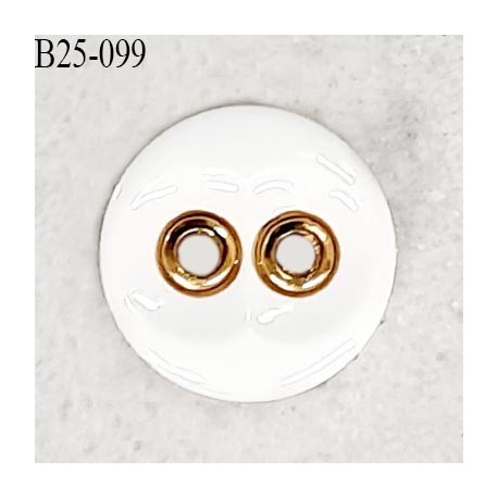 Bouton 25 mm en pvc couleur naturel et doré 2 trous diamètre 25 mm épaisseur 4.5 mm prix à la pièce