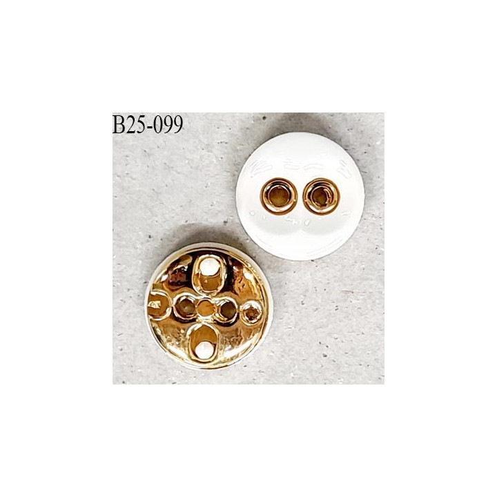 Bouton 25 mm en pvc couleur naturel et doré 2 trous diamètre 25 mm épaisseur 4.5 mm prix à la pièce