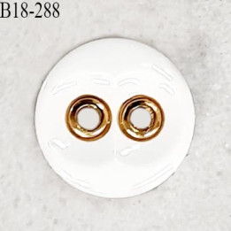 Bouton 18 mm en pvc couleur naturel et doré 2 trous diamètre 18 mm épaisseur 4.5 mm prix à la pièce