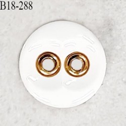 Bouton 18 mm en pvc couleur naturel et doré 2 trous diamètre 18 mm épaisseur 4.5 mm prix à la pièce