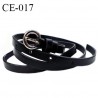 Ceinture 90 cm façon cuir couleur noir et boucle couleur argent longueur 90 cm largeur 10 mm épaisseur 2 mm prix à l'unité