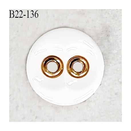 Bouton 22 mm en pvc couleur naturel et doré 2 trous diamètre 22 mm épaisseur 4.5 mm prix à la pièce