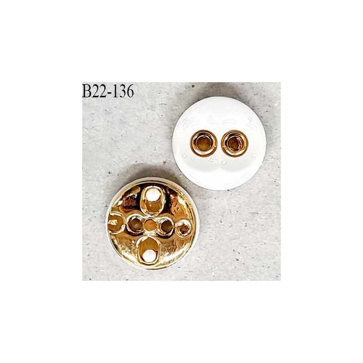 Bouton 22 mm en pvc couleur naturel et doré 2 trous diamètre 22 mm épaisseur 4.5 mm prix à la pièce