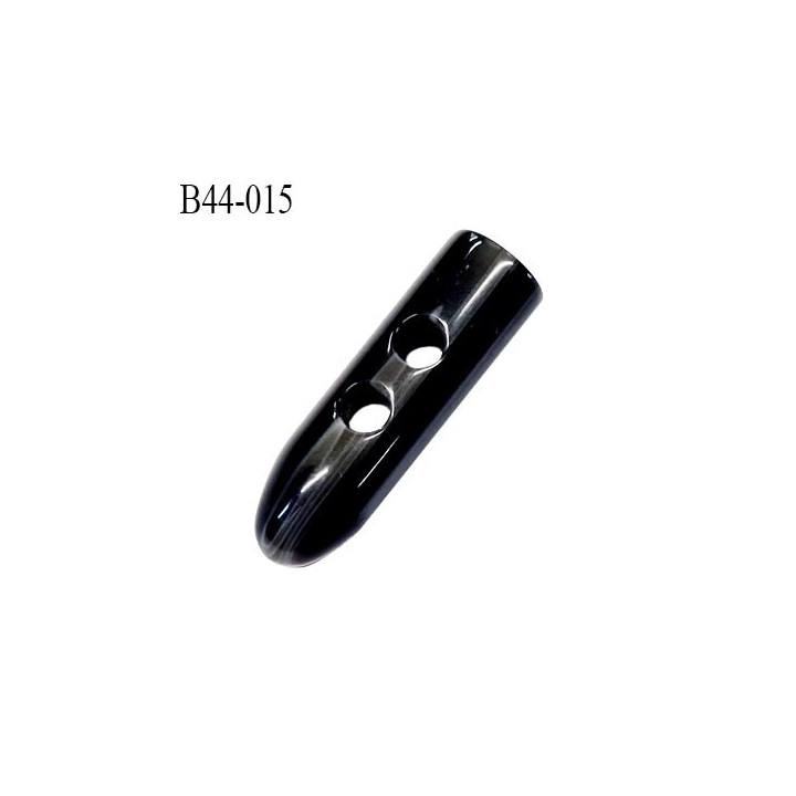 Bouton brandebourg 44 mm style dent de requin nuances de gris 2 trous très beau longueur 44 mm largeur 14 mm prix à la pièce