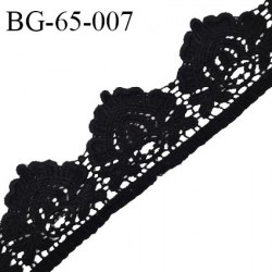 Ruban guipure 65 mm crochet couleur noir largeur 65 mm prix au mètre