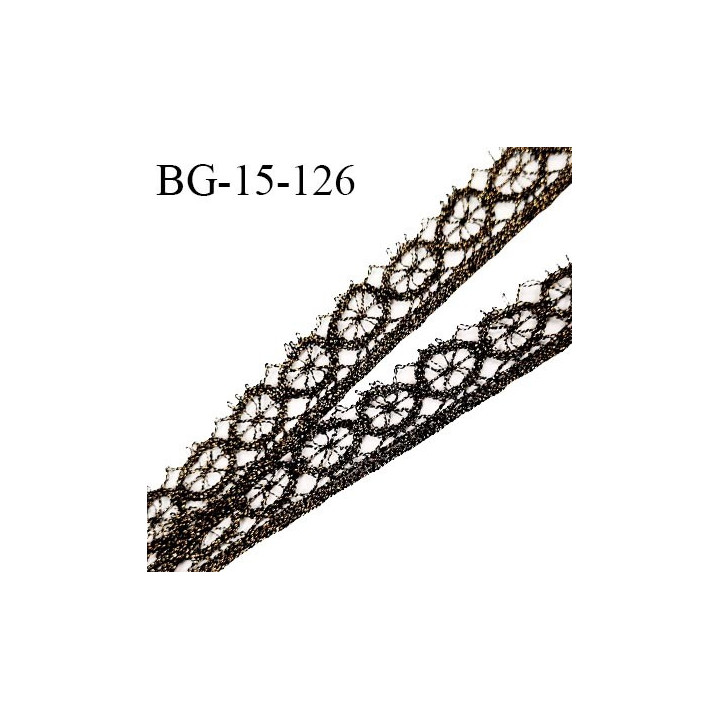 Galon ruban 15 mm style lurex couleur noir et doré largeur 15 mm prix au mètre