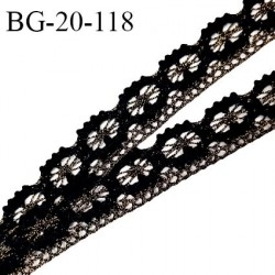 Galon ruban style dentelle lurex couleur noir et or largeur 20 mm prix au mètre