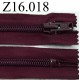 fermeture éclair longueur 16 cm couleur bordeau prune non séparable zip nylon largeur 2.8 cm largeur du zip 6 mm