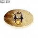 Bouton 22 mm pvc couleur doré et naturel motif style blason accroche avec un anneau diamètre 22 mm prix à la pièce
