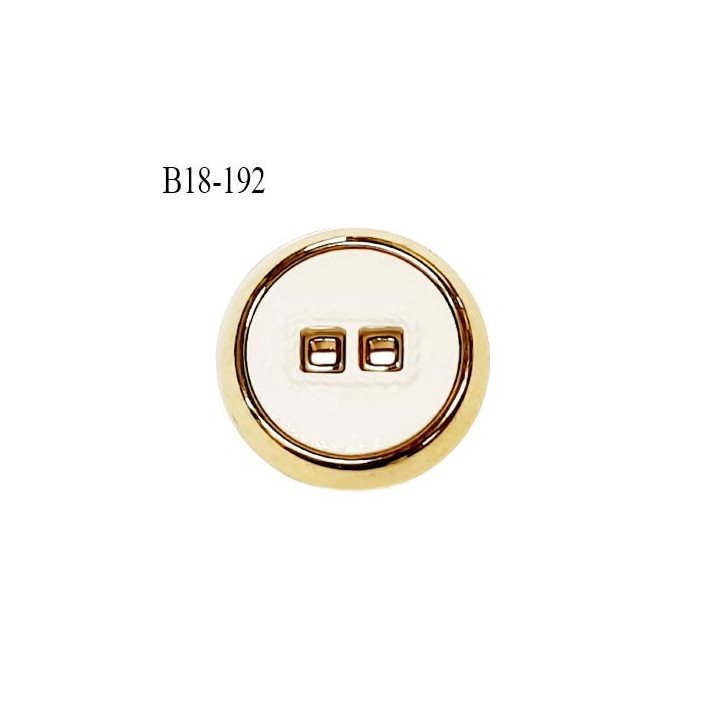 Bouton 18 mm en pvc couleur naturel et doré 2 trous diamètre 18 mm épaisseur 5 mm prix à la pièce