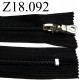 fermeture éclair longueur 18 cm couleur noir non séparable zip nylon largeur 3,2 cm largeur du zip 6 mm curseur métal
