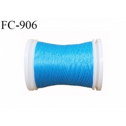 Bobine de 500 m fil mousse polyamide n° 120 couleur bleu lumineux longueur de 500 mètres bobiné en France