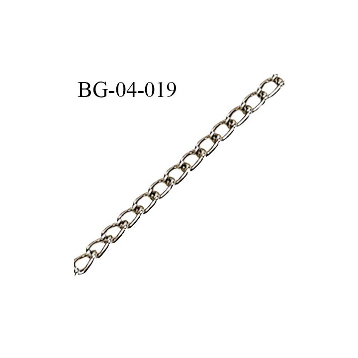 Chaîne chaînette en métal 4 mm couleur argent largeur 4 mm prix au mètre