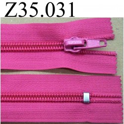 fermeture zip à glissière longueur 35 cm couleur rose fushia non séparable zip nylon largeur 3,2 cm largeur du zip 6 mm 