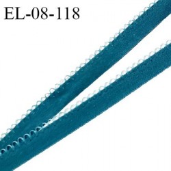 Elastique picot 8 mm haut de gamme couleur bleu vert doux au toucher largeur 8 mm prix au mètre