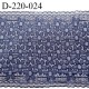 Dentelle 22 cm lycra brodée extensible très haut de gamme largeur 22 cm bandes jacquard couleur bleu denim prix au mètre