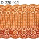 Dentelle 22 cm lycra très haut de gamme largeur 22 cm couleur orange cuivré fabriqué en France bandes jacquard prix au mètre